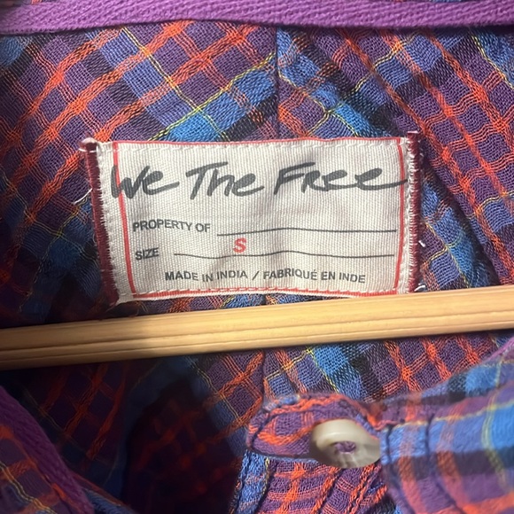 Free people Cardiff plaid oversized button down shirt NWT - Picture 3 of 7